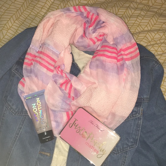 Merona Accessories - Merona Pink and Purple Striped Infinity Scarf